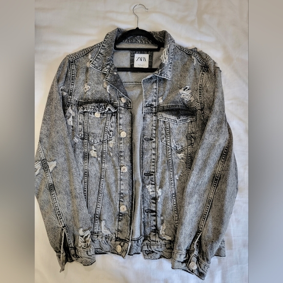 Zara Other - Zara Men's Light Gray Jean Jacket Size Large